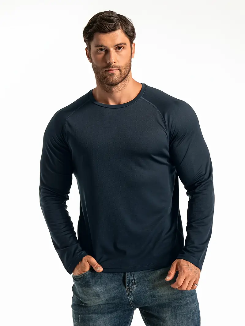 Men's Body Shaping Top Athletic Fit Performance Top Crew - Temu