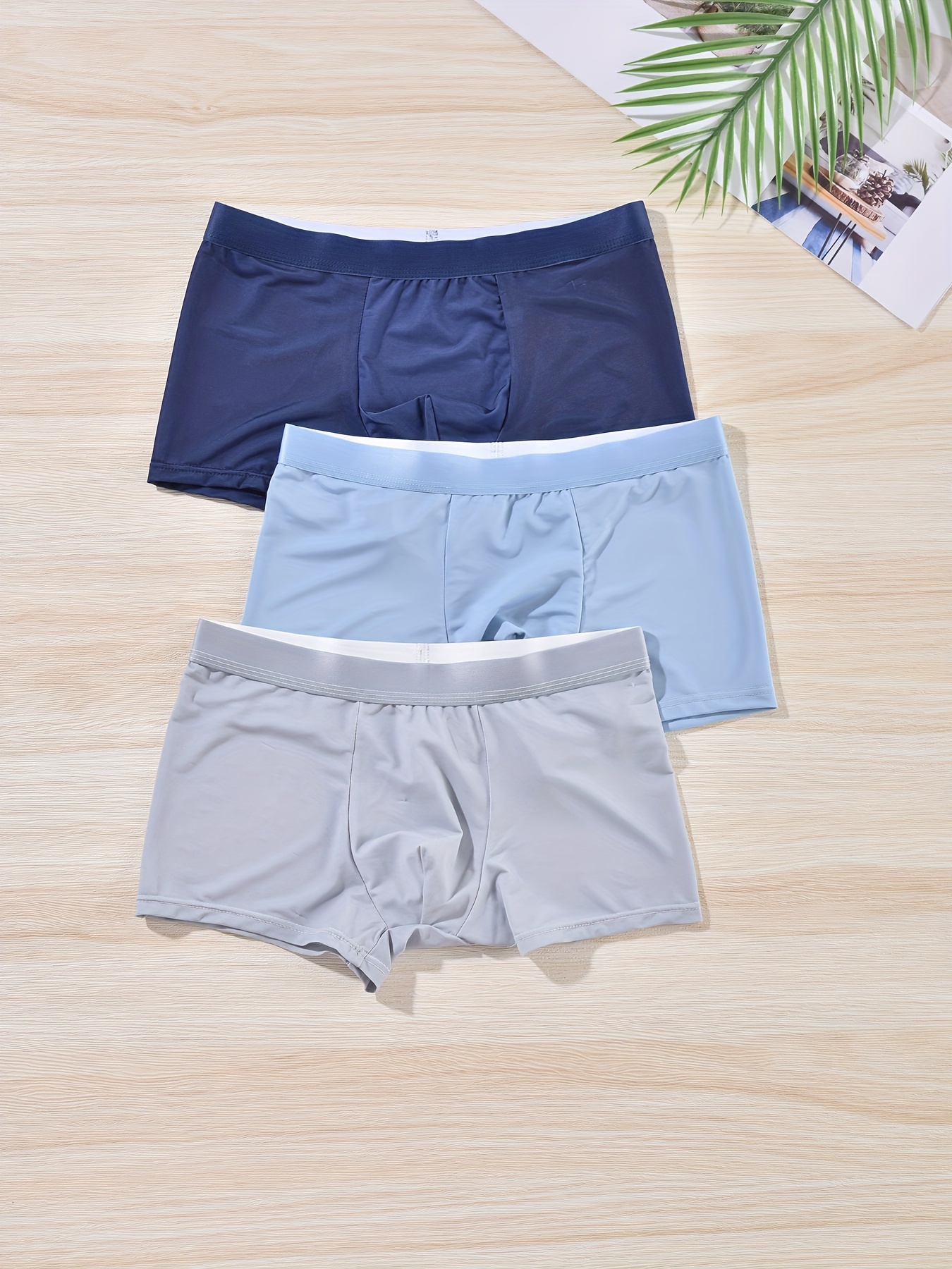 4/6PCS Men's Ice Silk Underwear，Ultra-Thin Mesh Ice Silk Boxer for  Men，Men's Traceless Underwear (L, 4 PCS)