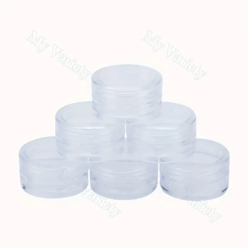 Cosmetic Sample Container Empty Round Pot With Screw Lid - Temu