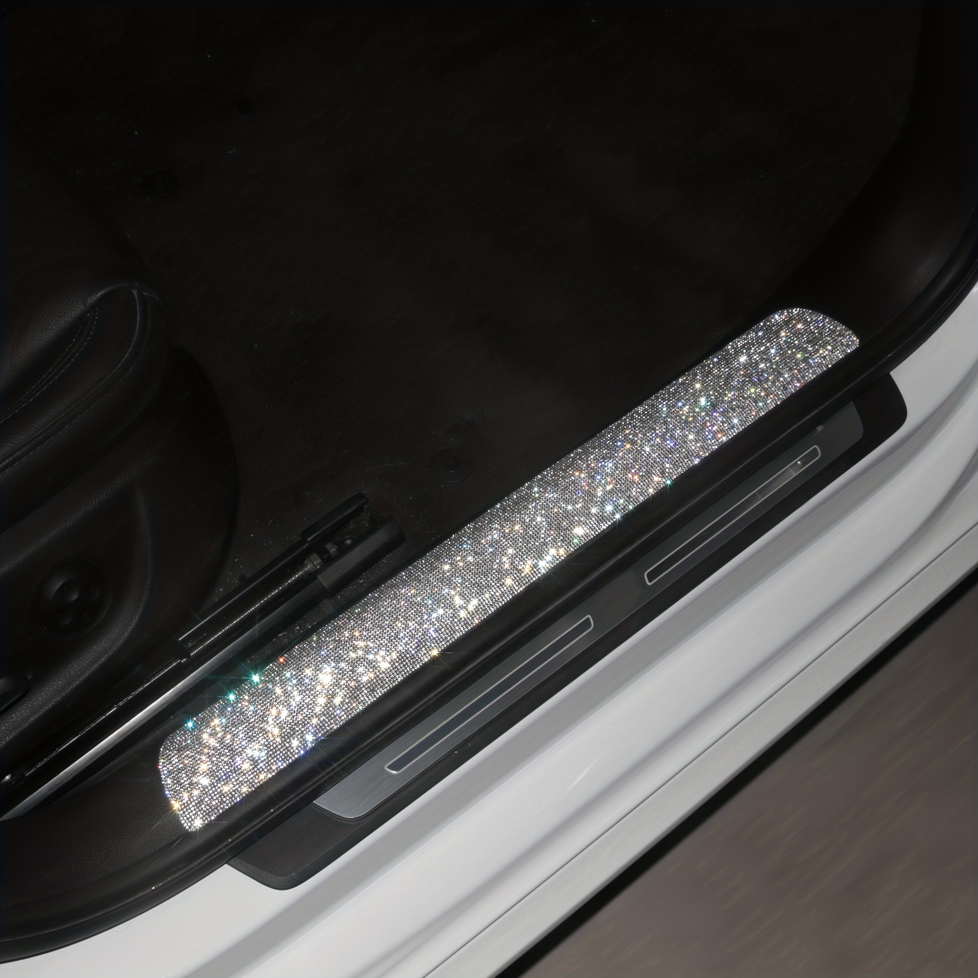 Rhinestone Car Supplies Accessories Shiny Crystal Door Sill - Temu