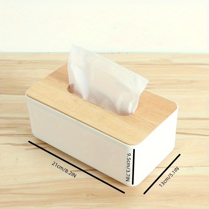 1pc Caja Pañuelos Madera Bambú Caja Papel Simple Plástico - Temu Mexico