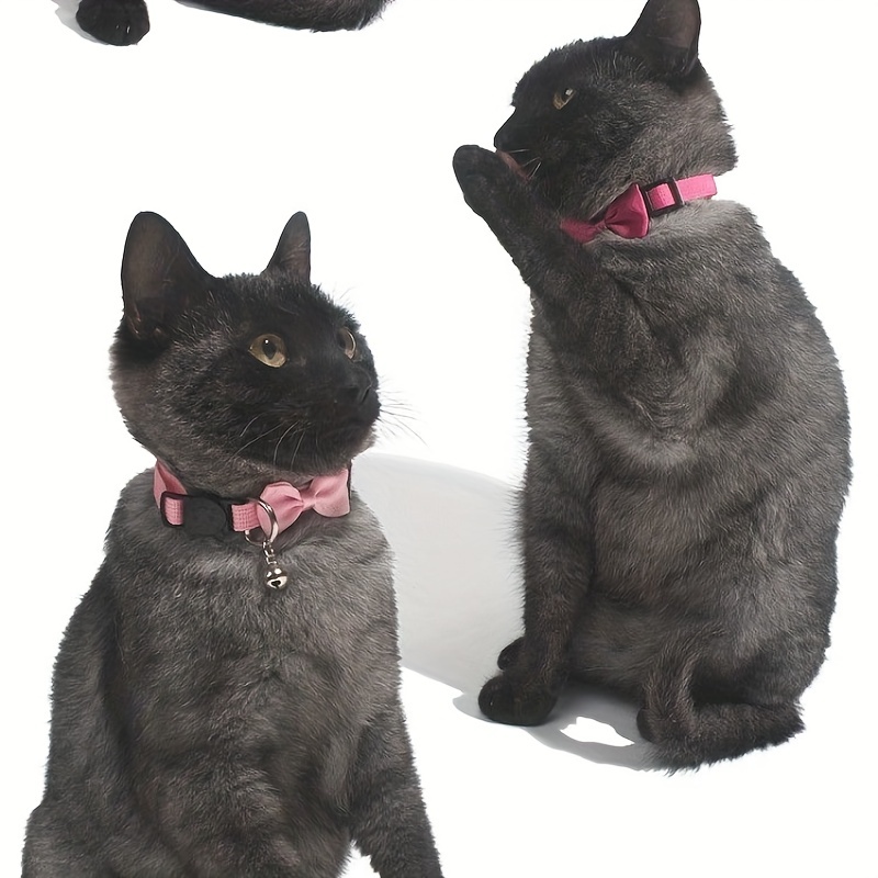 Kitten Collar With Bell 2 Pack Halloween Cat Collars With Bell - Skull & Ghost Patterns Breakaway Safety Clasp Cat Collars For Girl Cats