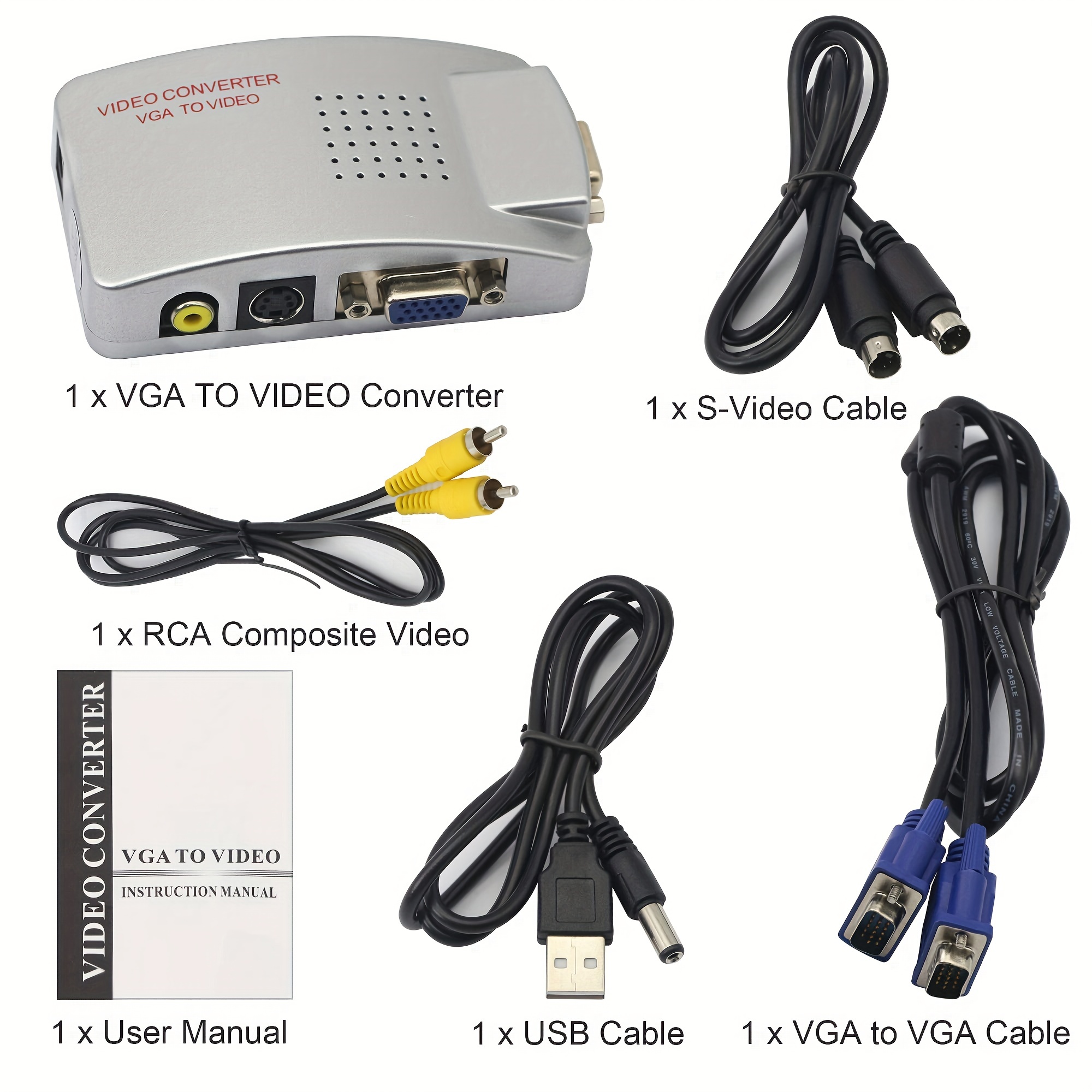 Vga a -compatible Convertidor de computadora a adaptador de TV