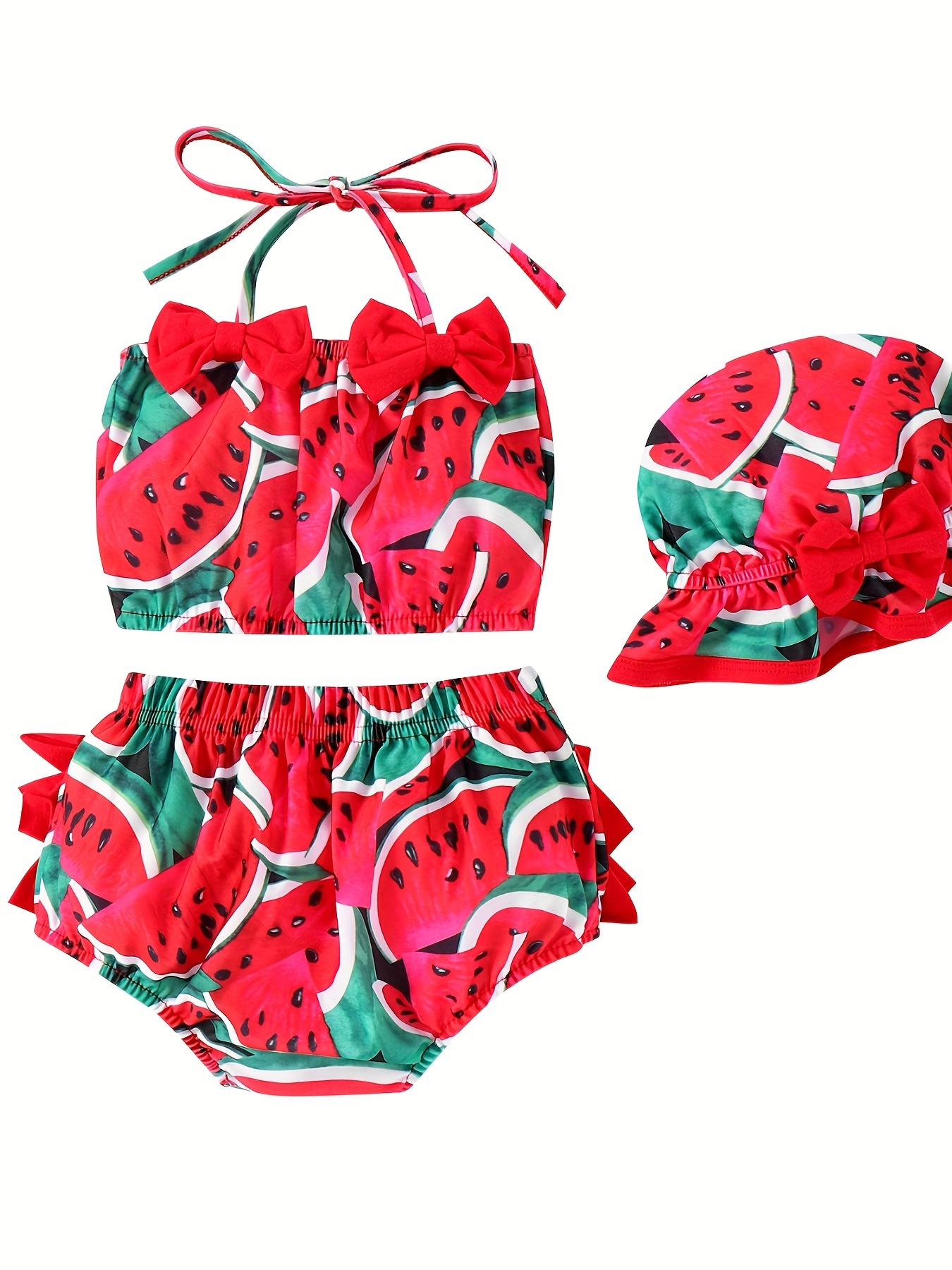 Baby Girls Bikini Tankini Swimsuit Sunflower Graphic Bow - Temu