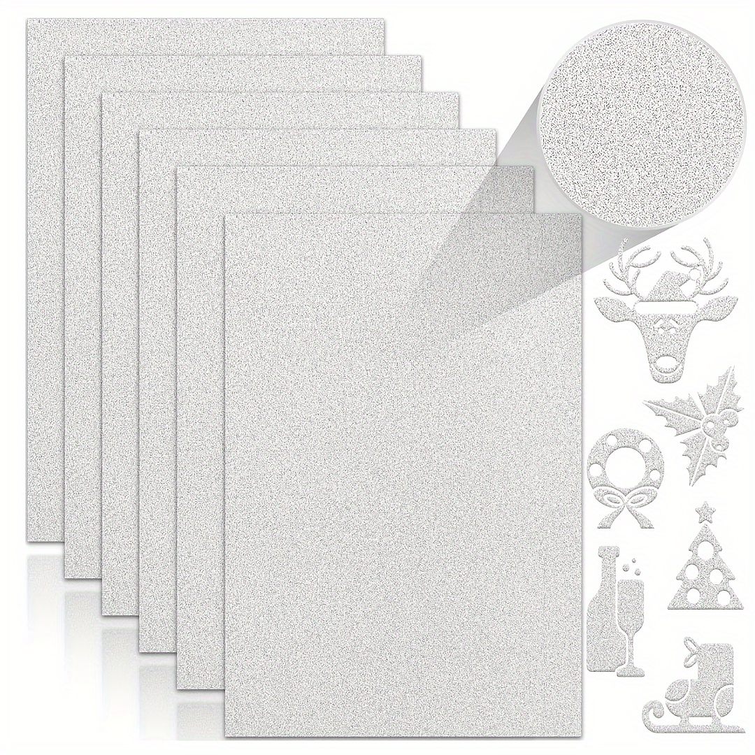 White Glitter Cardstock - 10 Sheets Premium Glitter Paper - Sized 12 x 12  - Perfect for Scrapbooking, Crafts, Decorations, Weddings