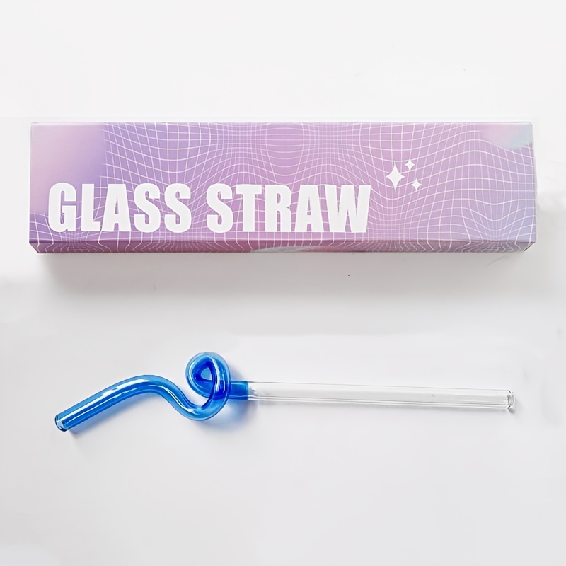 Dark Blue Crazy GLASS STRAW Reusable Straws Bendy Straws Crazy Straws Glass  Straws Blue Straws Unique Gift 
