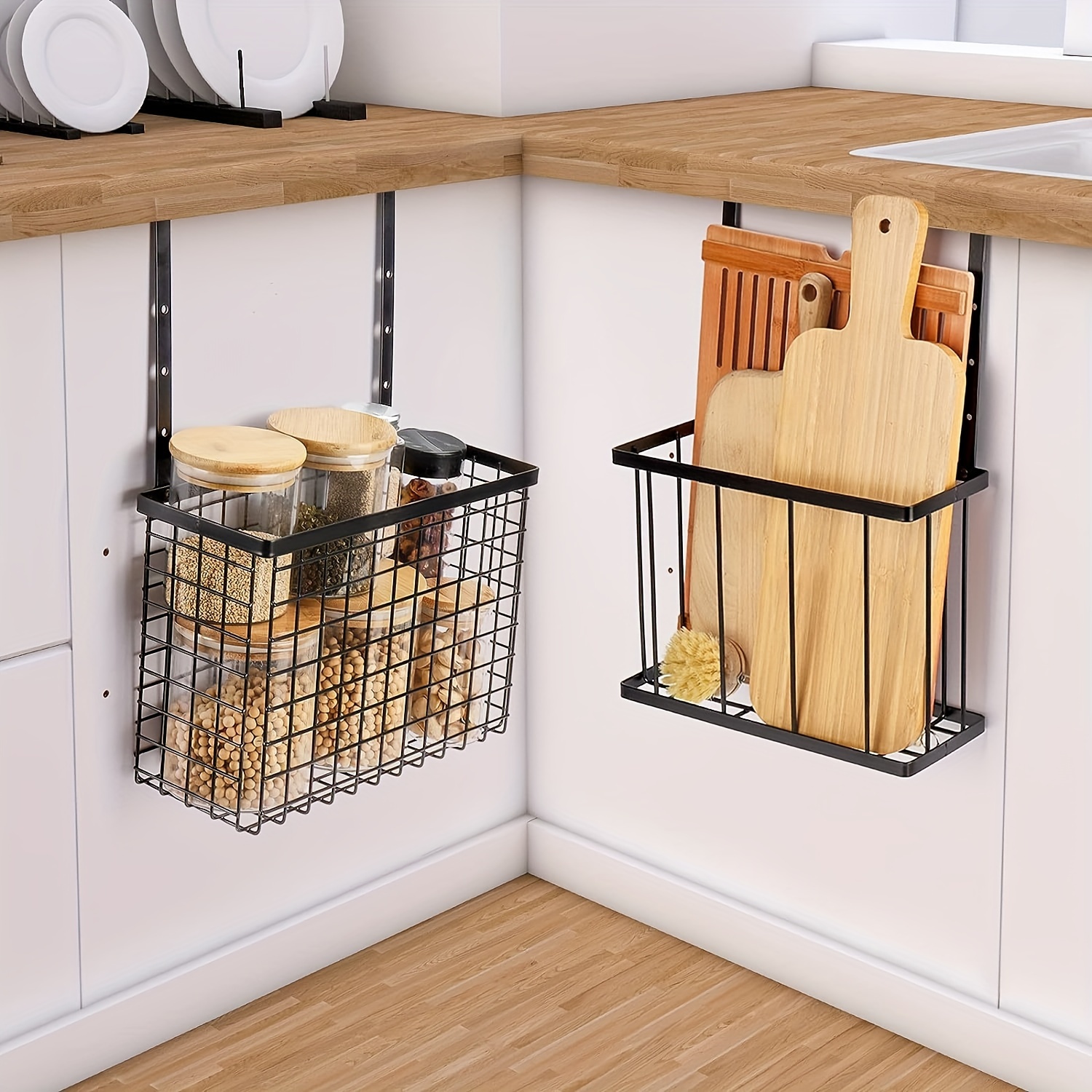 Multifunctional Kitchen Cabinet Door Hanging Storage Box, No Punching  Required, Small Size
