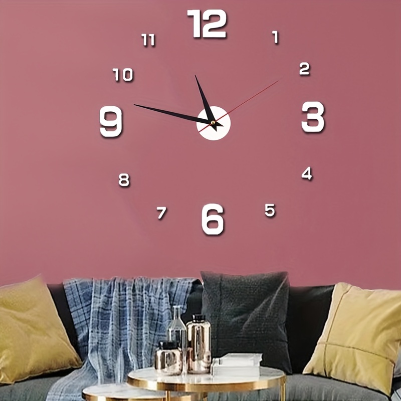 3D Wall Clock Luminous Frameless Wall Clocks Wall Stickers Silent