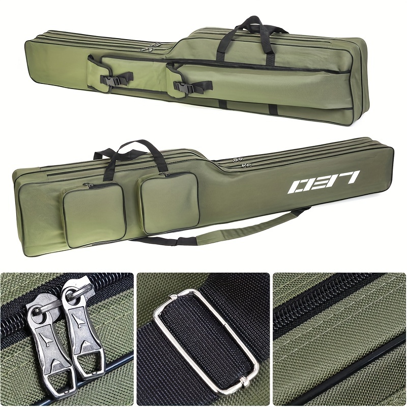 Fishing Bag Portable Folding Fishing Rod Reel Bag Fishing Pole Gear Tackle  Tool Carry Case Carrier