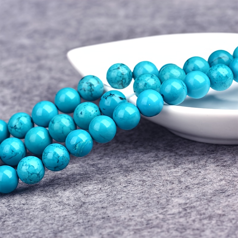 Turquoise Beads for Jewelry Making 8mm round Blue Beads 40 pcs