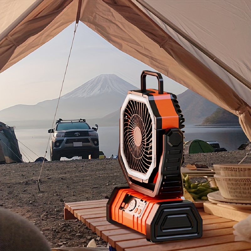 Ventilador de camping para tienda de campaña, ventilador recargable,  ventilador portátil, ventilador alimentado por batería, ventilador de  batería de