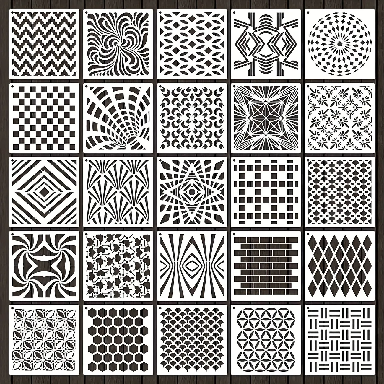 Geometric Stencils For Painting, Reusable Painting Templates For  Scrapbooking Cookie Tile Furniture Wall Floor Decor Craft Drawing Diy Art  Supplies - Temu Finland
