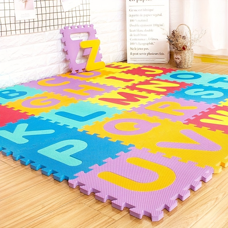Tapete de juego de espuma para bebé, alfombra de área de 1 pulgada de  grosor, alfombra suave para niños, alfombra de guardería con patrón de  dibujos