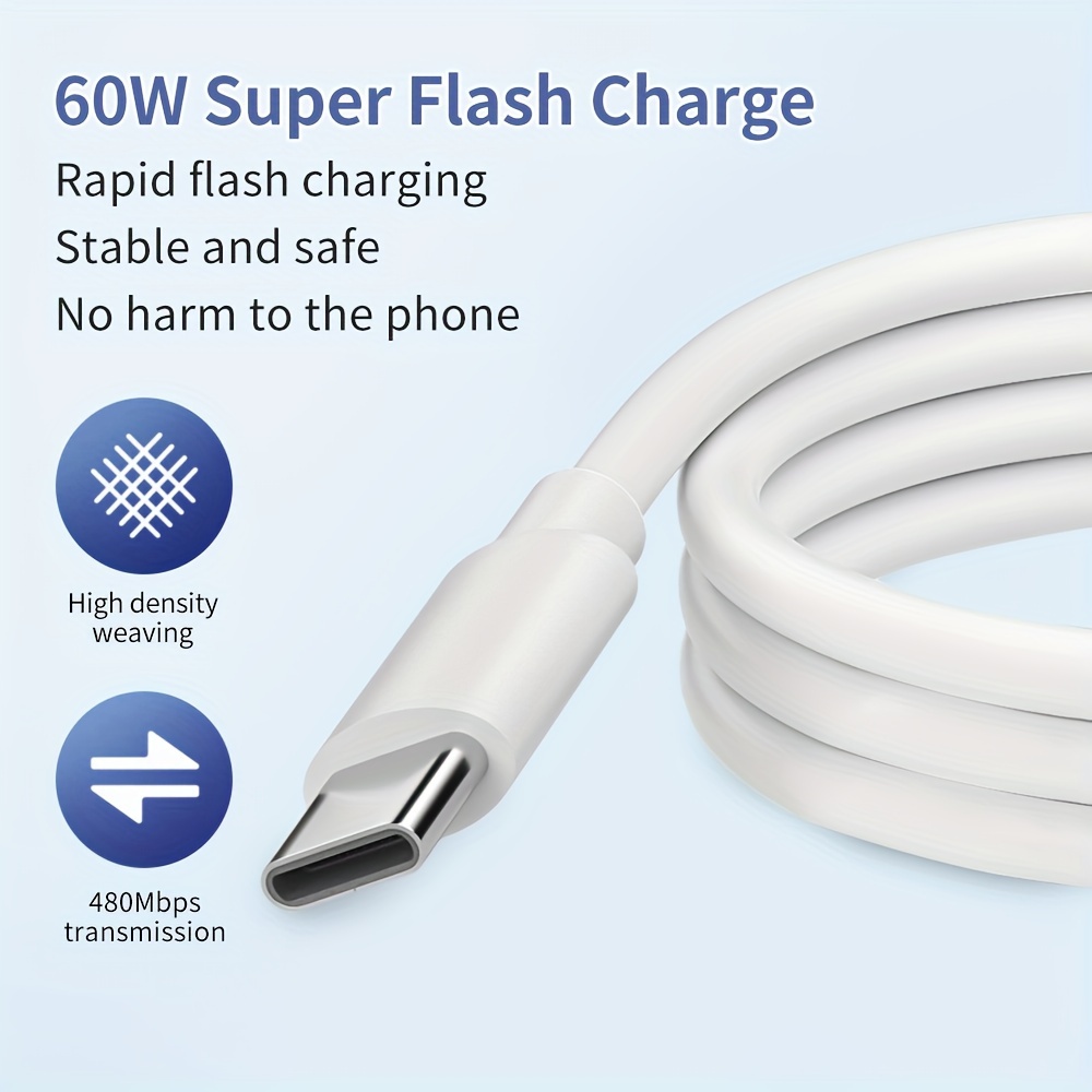 2-Pack Type C Fast Rapid Charging Cable USB-C Rapid Cord Power Charger  Charge