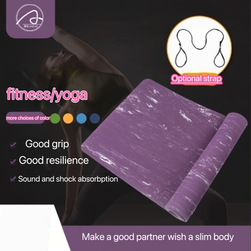 Alstra 6mm Yoga Mat Anti Skid Yogamat with Strap Gym Workout