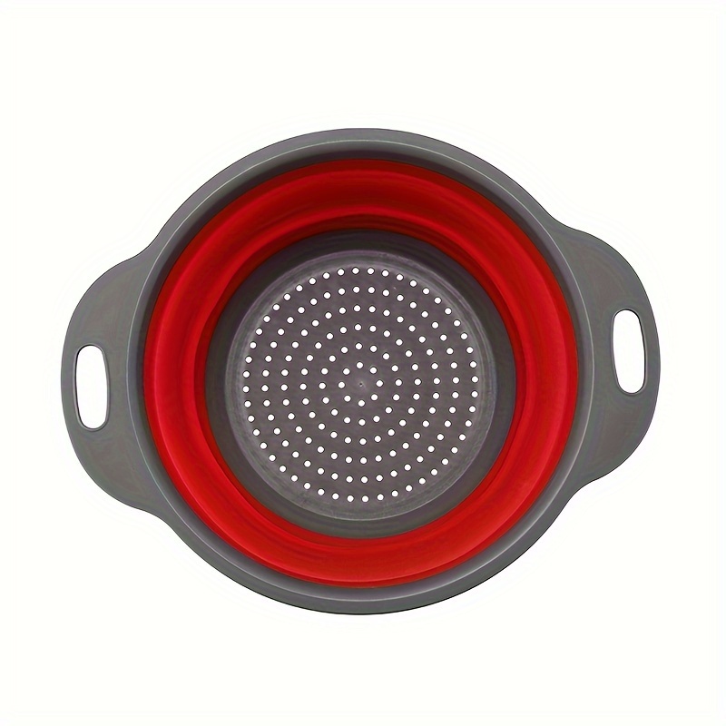 TEMU 1/2pcs Foldable Filter And Colander For Kitchen, Wafallwdream Silicone Foldable Colander Basket Set, Suitable For Vegetables, Berries, Tomatoes,
