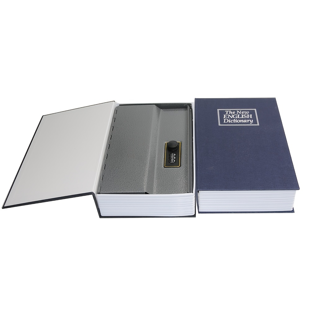 Caja fuerte de libro con cerradura de llave, libro secreto oculto, caja  fuerte de metal portátil, caja fuerte de libro de desviación de diccionario