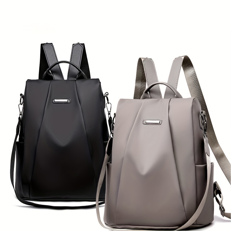 Minimalist Casual Zipper Backpack Lightweight Solid Rucksack