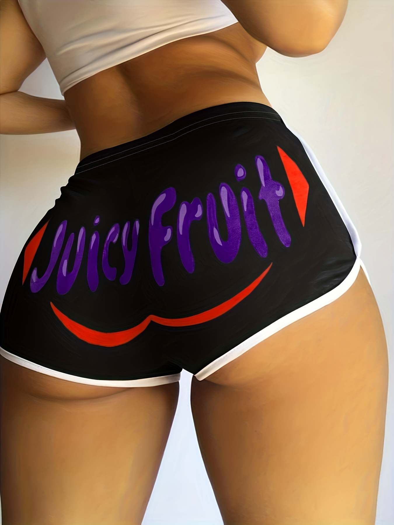 Woman elastic Waist Briefs Heart Letter Printed Casual breathable