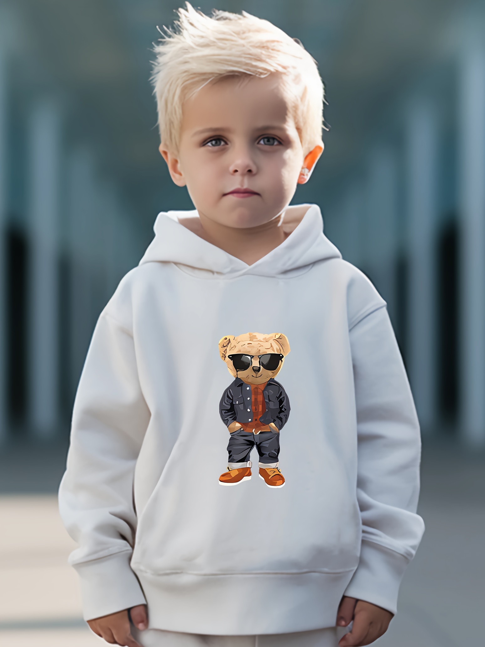 FULAOER Black White Polka Dot Unisex Hoodie Printed Graphic Fleece Pocket Pullover Sweatshirt S - View #4