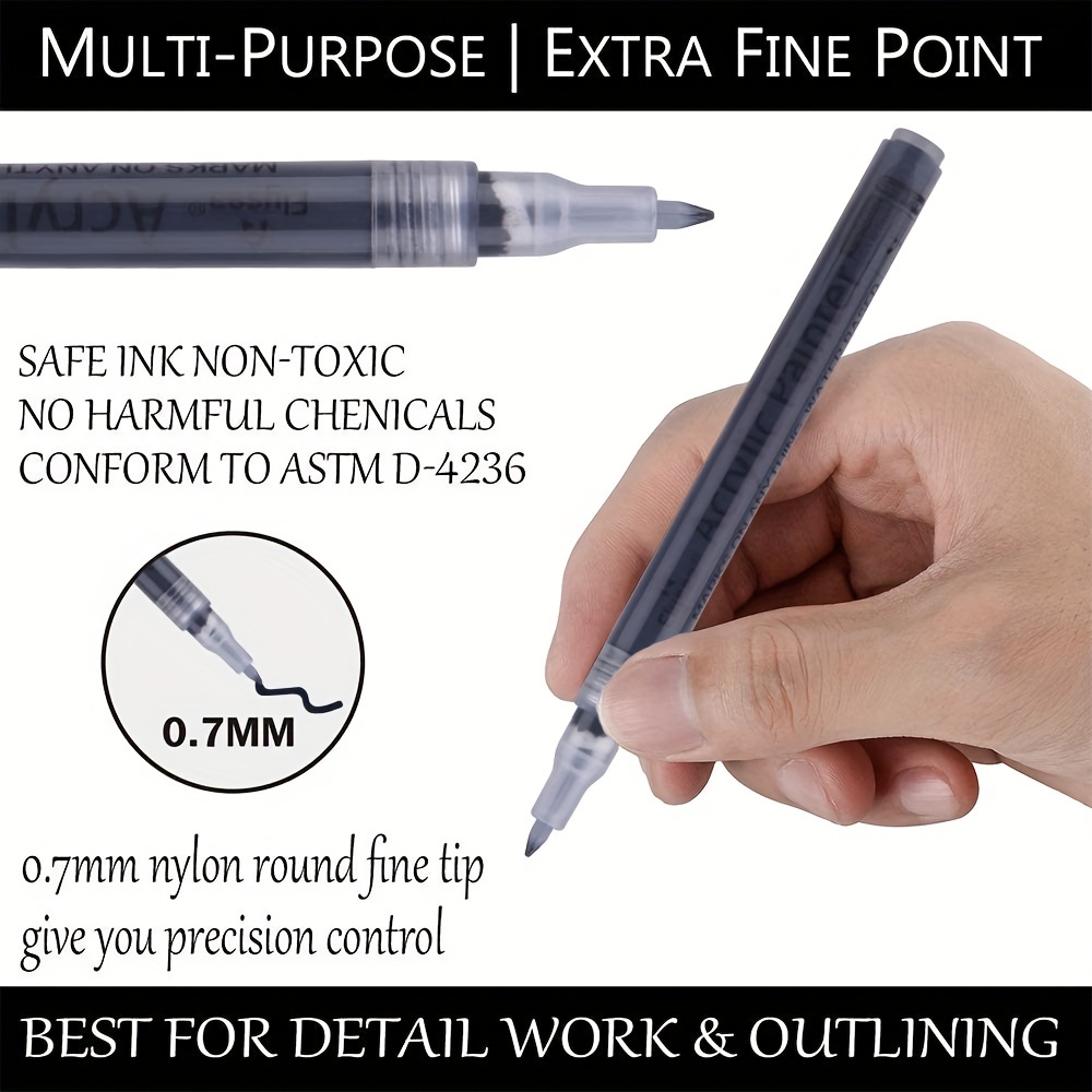 Flysea Paint Pens White Black Acrylic Marker Acrylic - Temu Germany