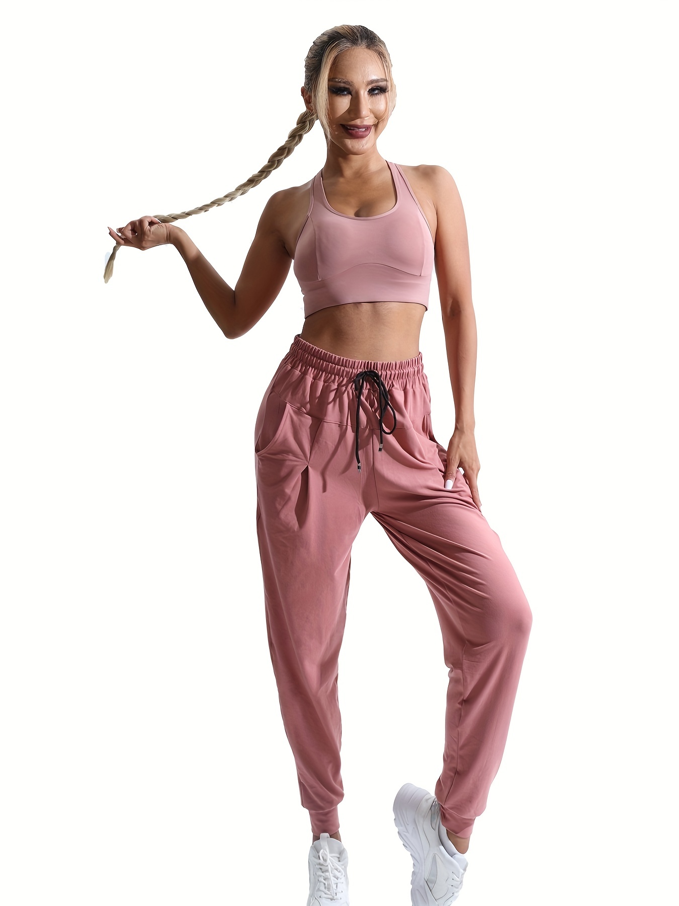 Hot Sales！High Waist Solid Color Women's Sweatpants Casual Drawstring  Ankle-Tied Slim Trousers Women Pants Running Sport Joggers
