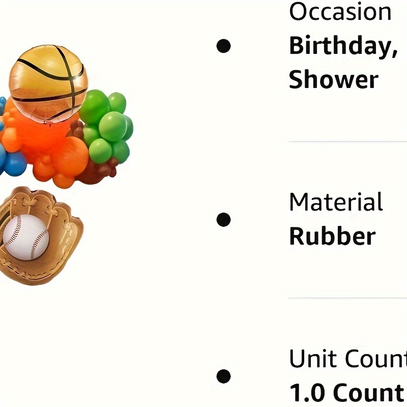 Guirnalda de globos deportivos para decoración de fiesta de fútbol blanco,  marrón, verde, naranja, azul, suministros de fiesta de campamento