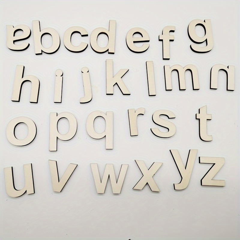 124Pcs Unfinished Wooden Letters Full Alphabet Numbers Wall