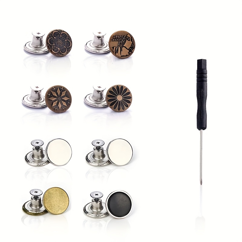  8PCS Button Pin for Jeans, Perfect Fit Adjustable