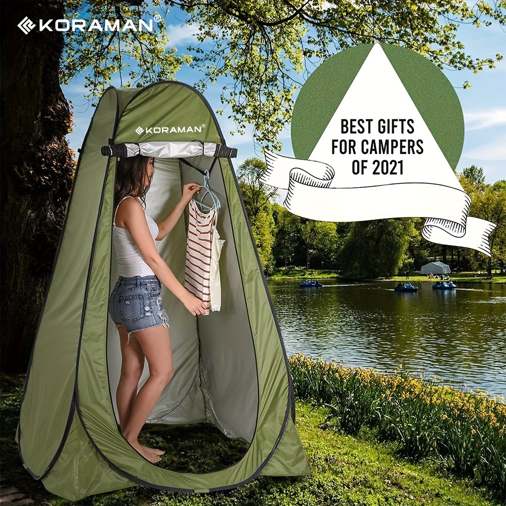KORAMAN キャンプシャワーテント、キャンプ用ポータブルポップアッププライバシー変更テント、屋外トイレバスルームドレッシングルーム