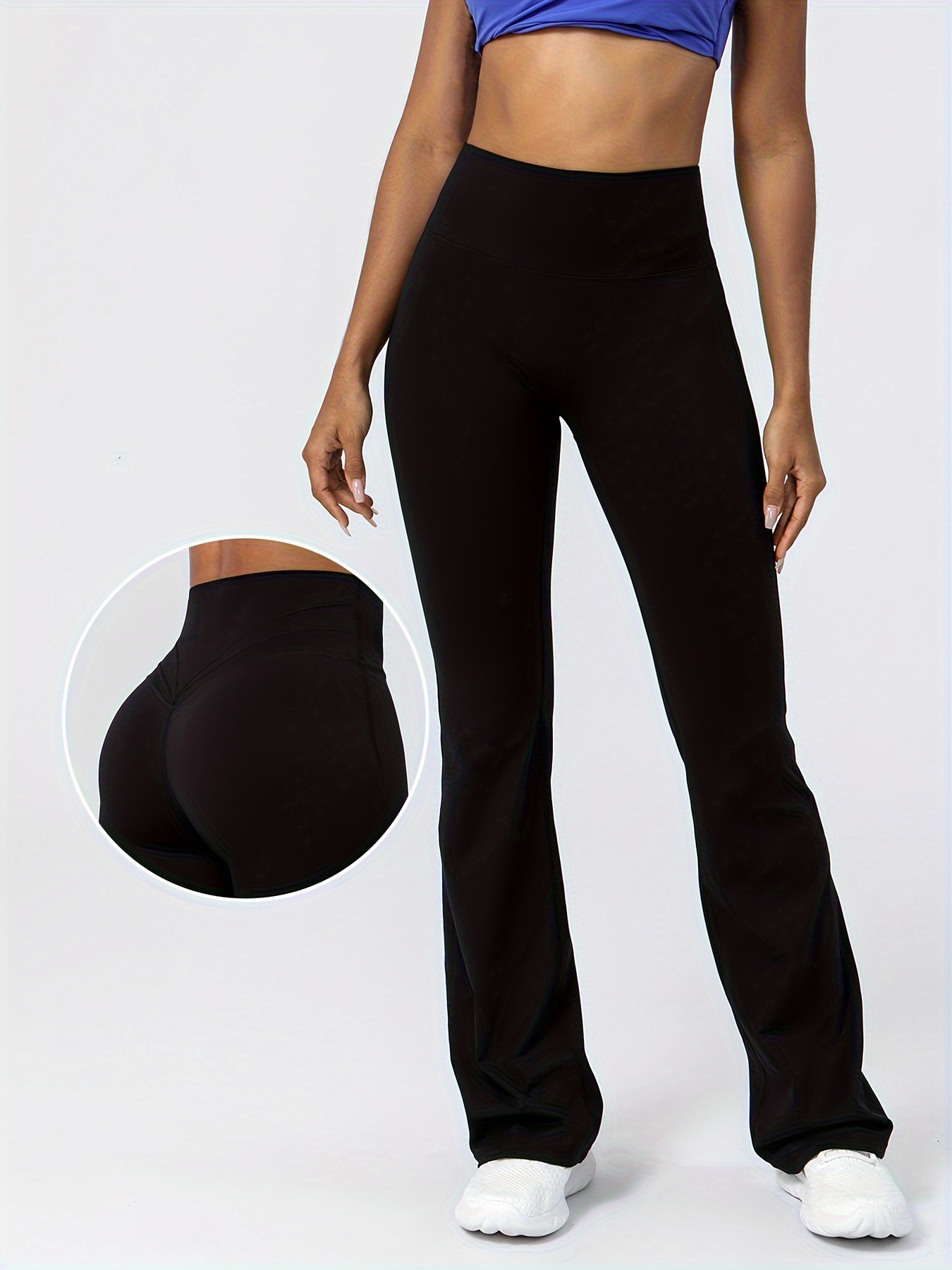 nsendm Unisex Pants Adult Yoga Pants for Women Tall with Pocket Sports Yoga  Shorts Pocket Fashion Women's Pants Fold over Yoga Pants for(Black, M) 