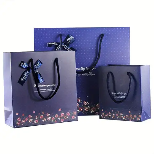 Large Blue Heart Gift Bag With Tissue Paper For Men Women - Temu
