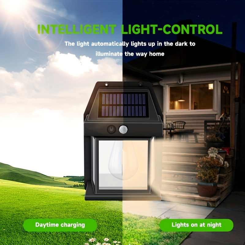 LED Solar Wall Light Motion Sensor Garden Light Dusk To Dawn Outdoor Lighting