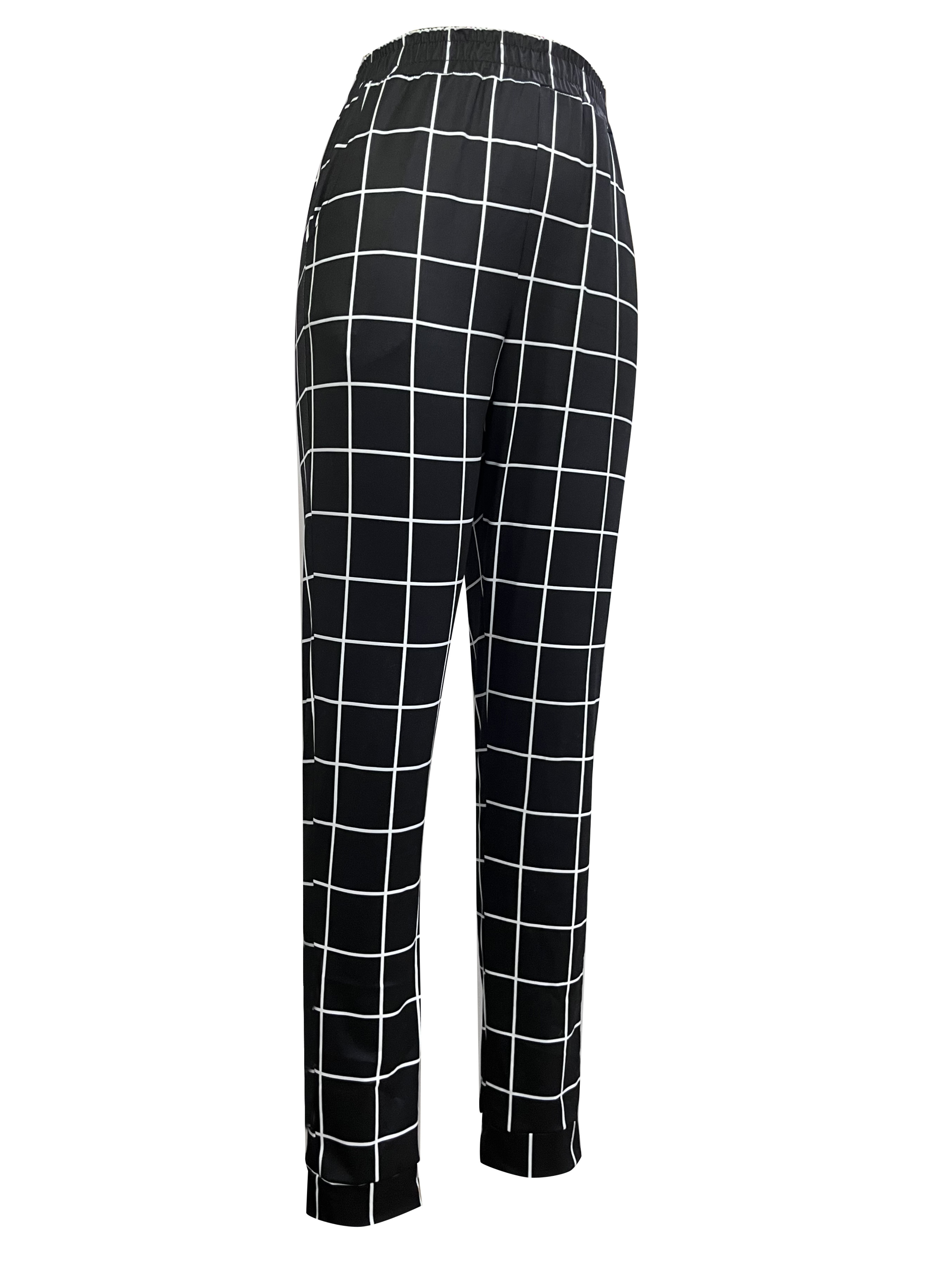 Color Block Print Pants Elastic Waist Sports Casual Pants - Temu