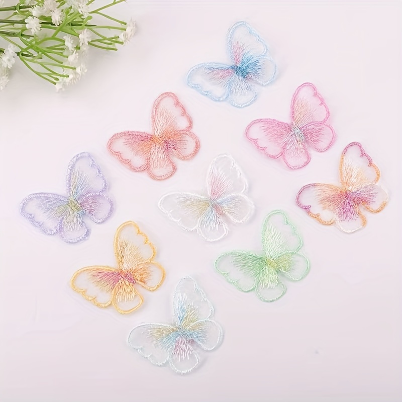 Soft Lace Butterfly Iron On Patches 3d Embroidered Appliques For