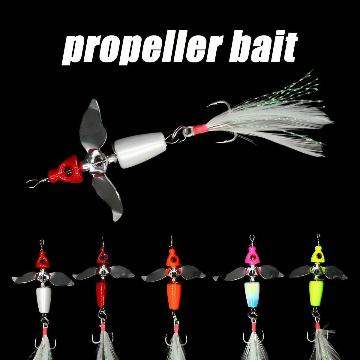 Propeller Fishing Lure Rotating Fishing Lure With Feathered - Temu Australia