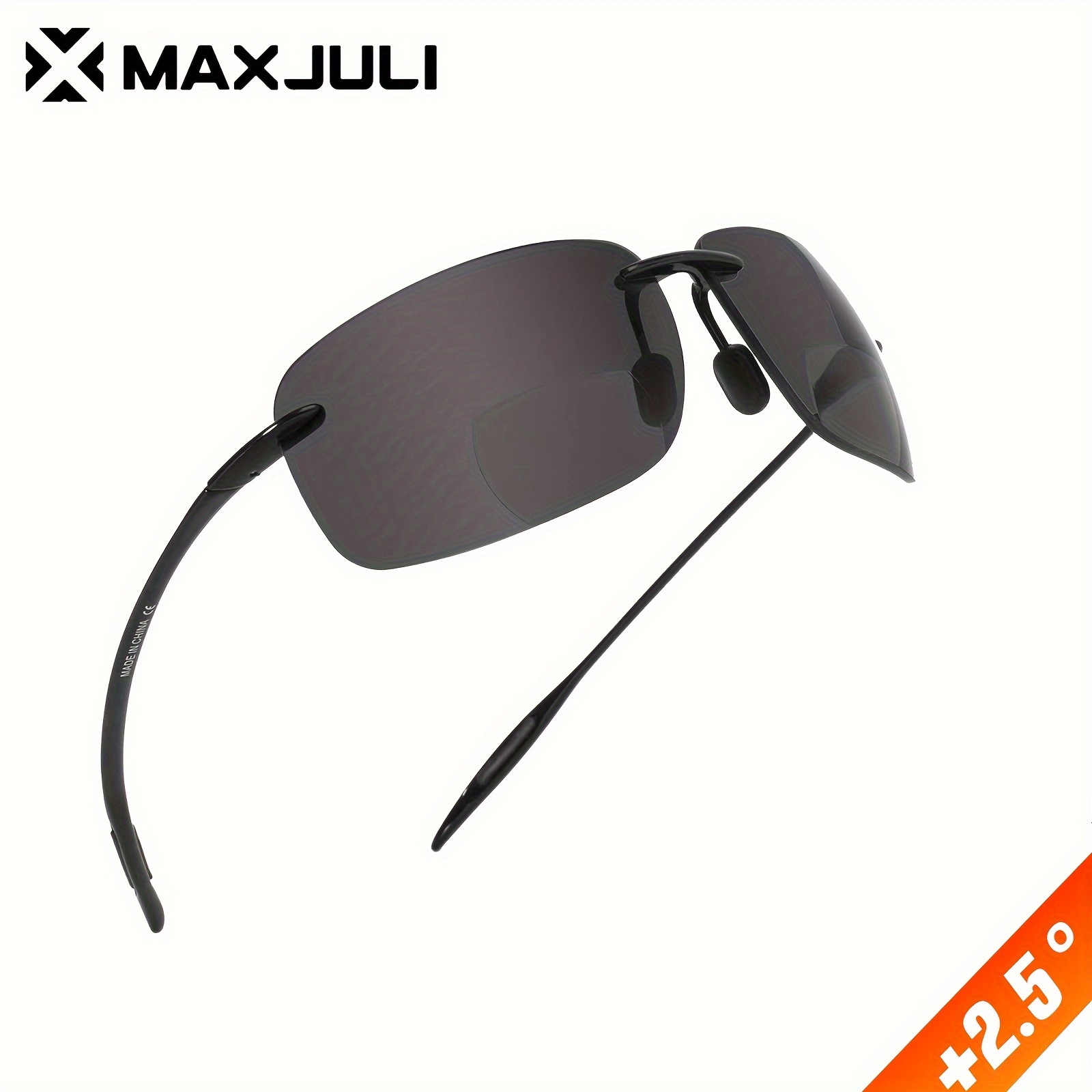 MAXJULI Bifocal Sunglasses for Men Women, TR90 Frame Comfortable and Readers Protection, Ideal for Reading Running Driving Fishing 8009,Temu