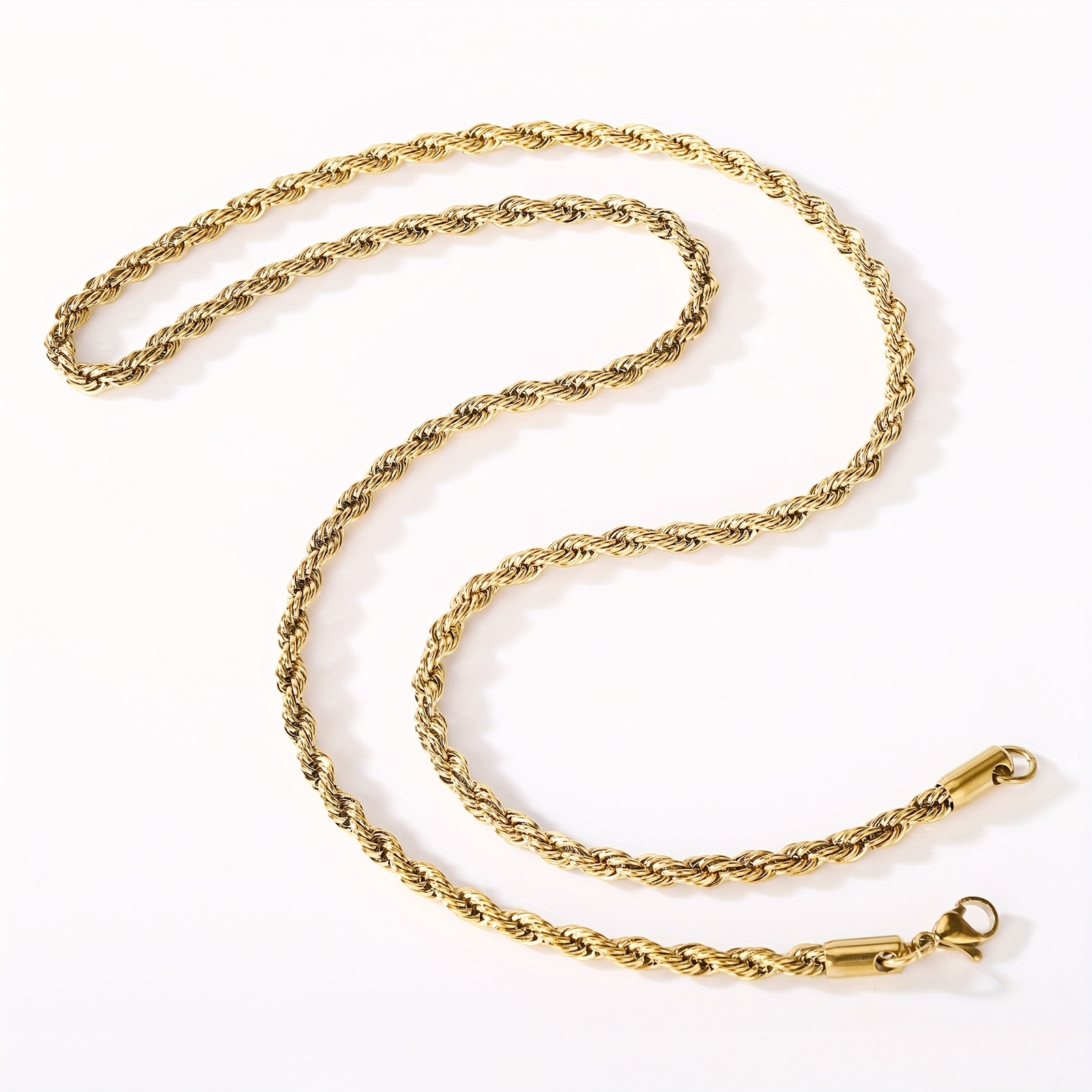 Mens 18k Gold Chain Gold Rope Chain Twist Necklace Chain -  UK