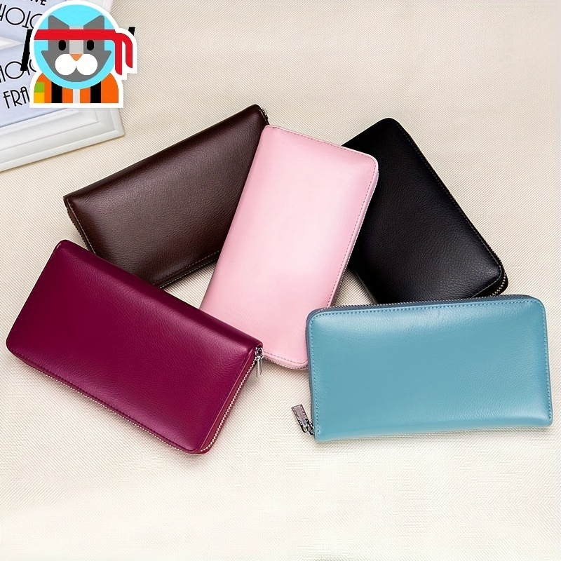 Genuine Leather Women's Wallet Accordion RFID Blocking