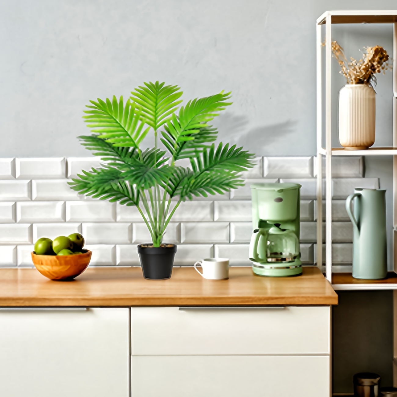 Palmera artificial para interiores y exteriores, árbol verde de seda,  planta en maceta, decoración de palmera artificial para el hogar, fiesta