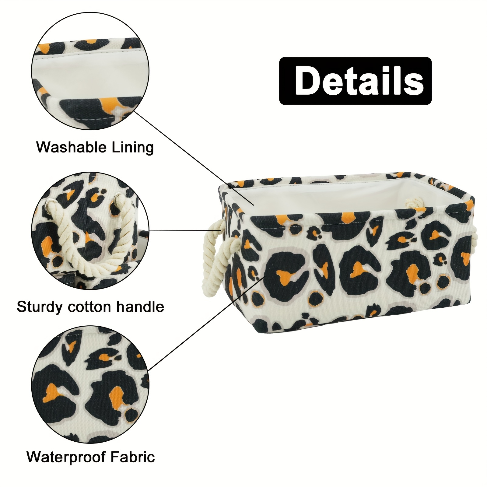 Fabric Print Storage Bins with Handles