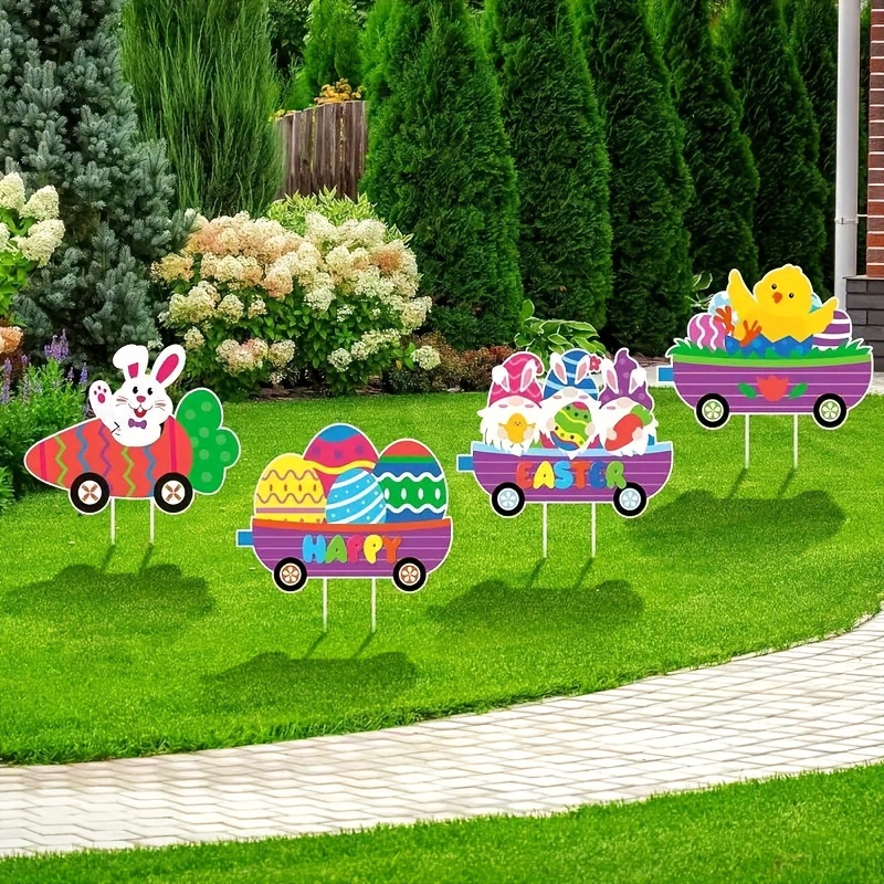 4pz Segni Pasqua Giardino Picchetti Decorazioni Giardino - Temu Italy