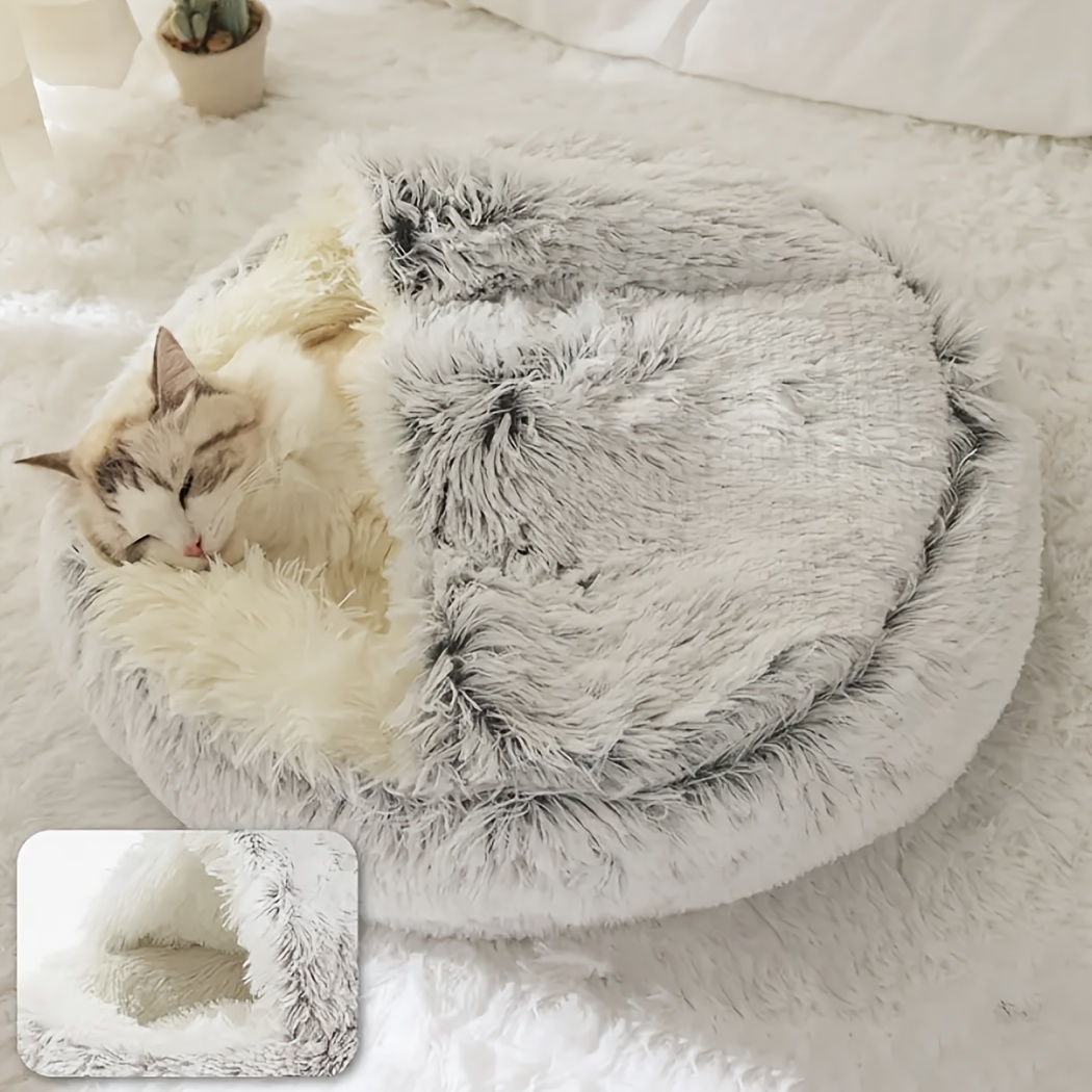 Lit semi-couvert confortable pour chat, accessoire pour animaux de com –  Petmonde