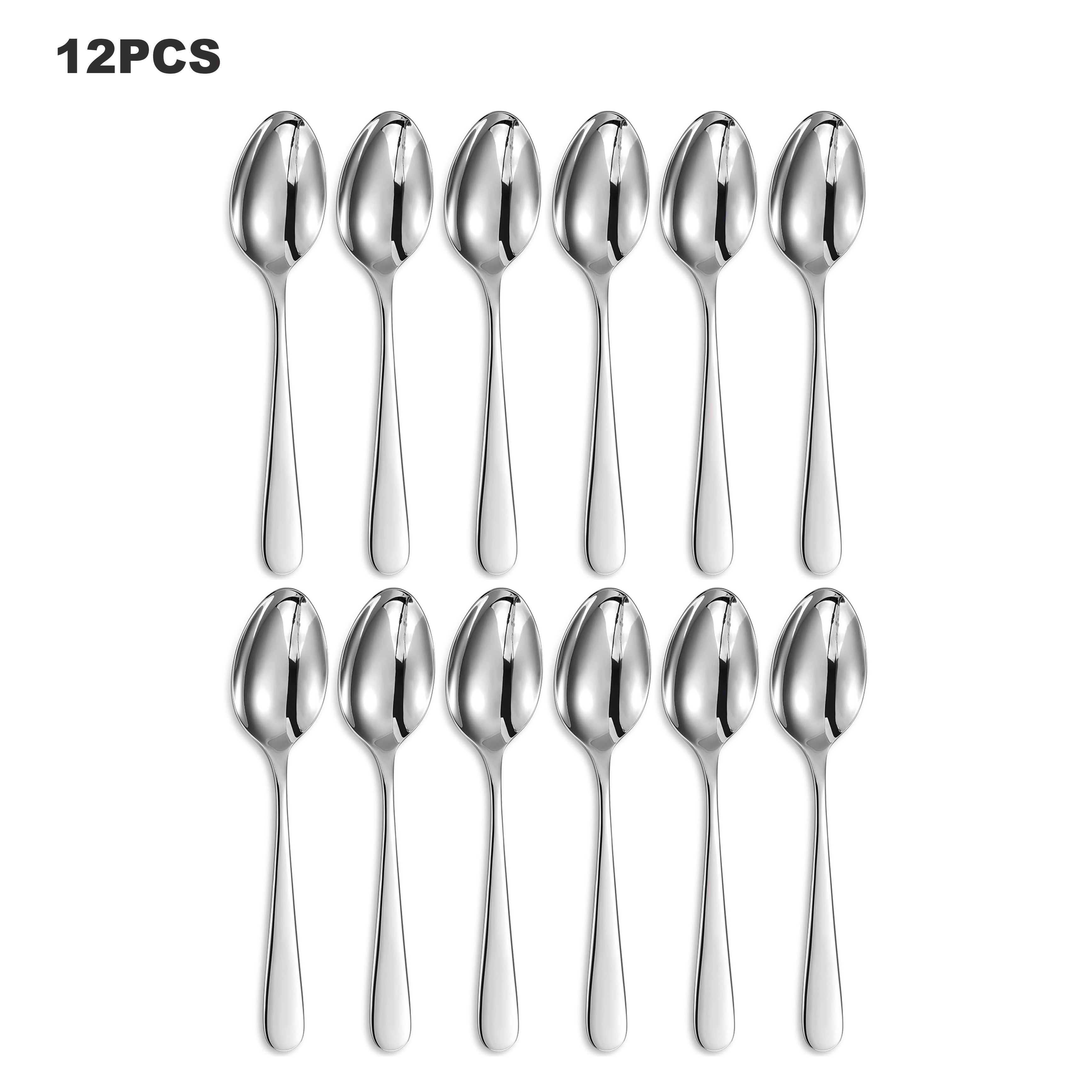 12 Pcs Dinner Spoon Set,Premium Food Grade Stainless Steel Spoons,Durable  Metal Spoons,Tablespoon,Spoons Silverware Only,Mirror Finish & Dishwasher