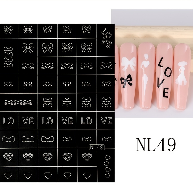 VELIHOME Nail Art Airbrush Stencil Sticker Smile Heart Butterfly Star Nail Stickers