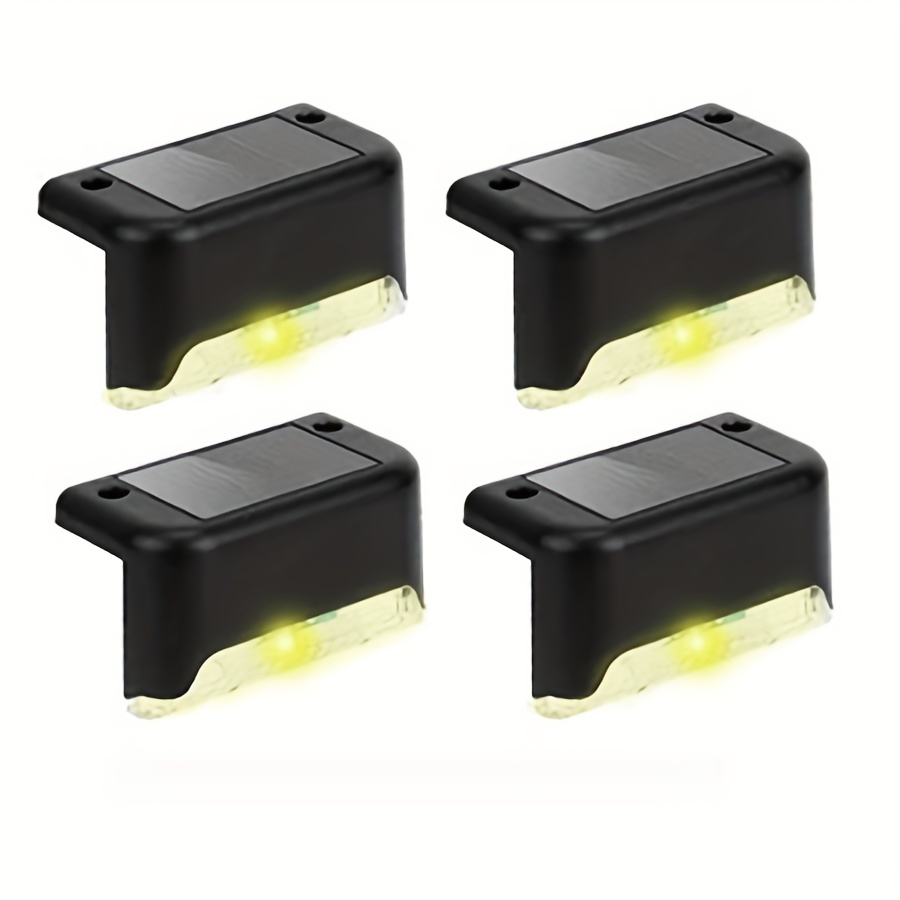 Image of 4-pack Solar Deck Lights, Solar Fence Lights, Ip44 Outdoor Patio Lights, Lights, Solar Powered Outdoor Step Light, Solar Powered Fence Stairs Lighting For Fence, Step, Patio, Deck, Backyard, Path