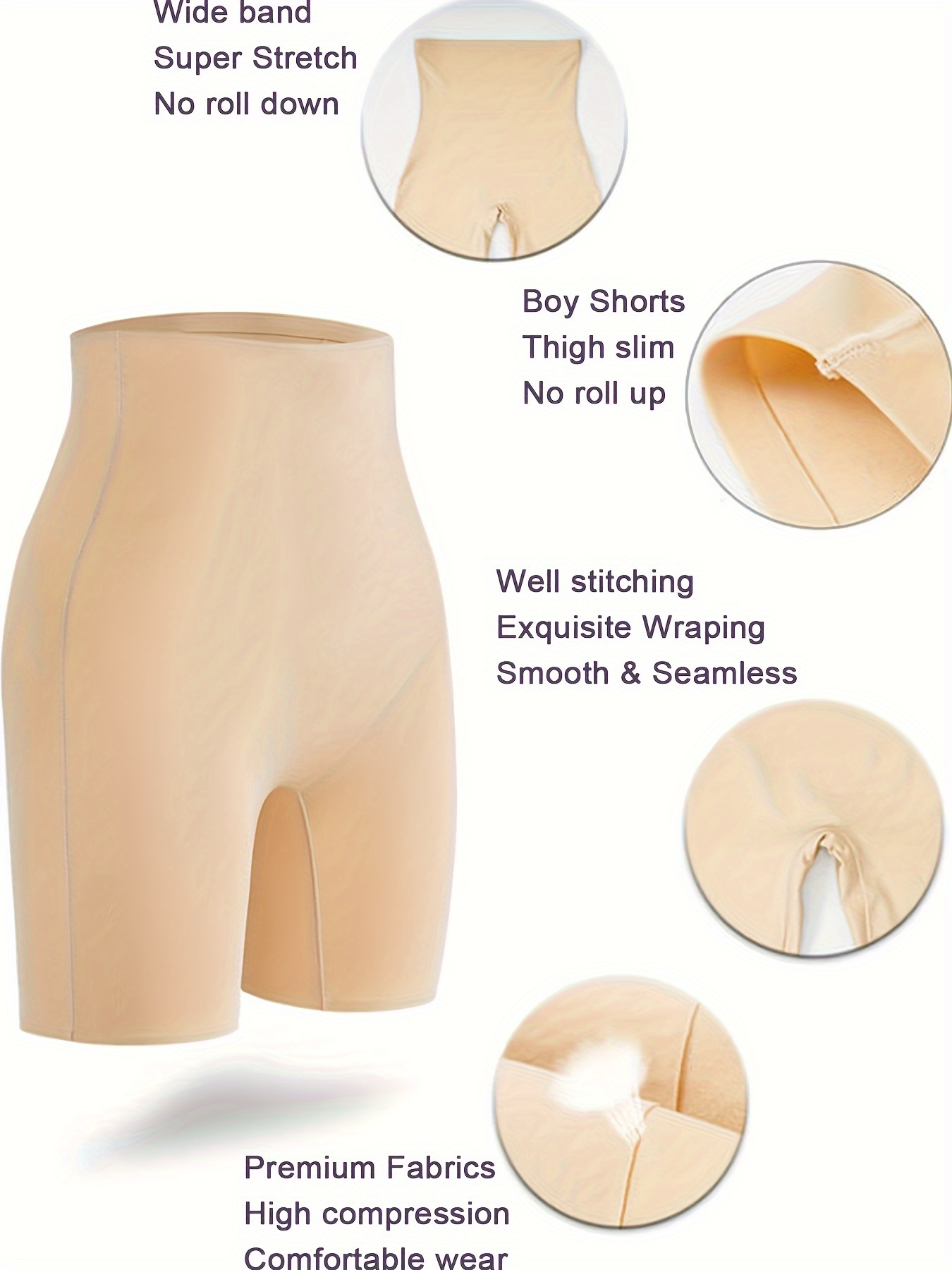High Waist Skinny Tummy Control Shapewear Shorts Sports - Temu Canada
