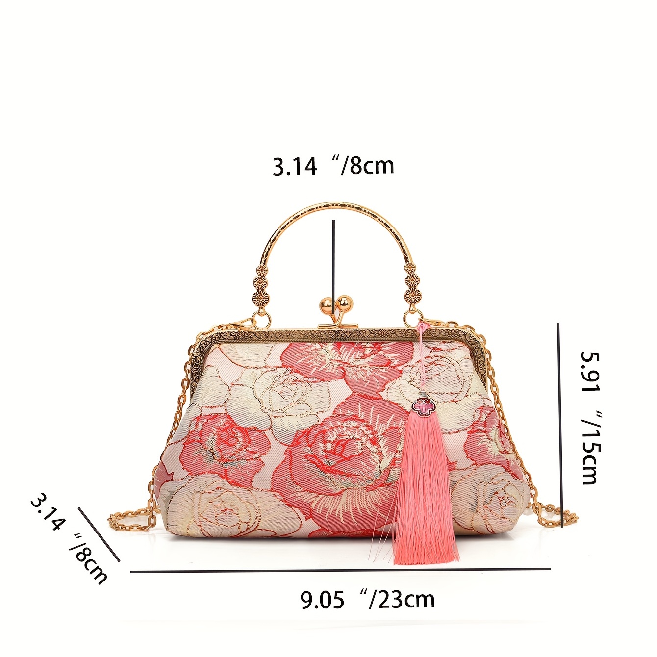 Women's Hand Embroidery Bag Wooden Handle Handbag - Fashion Hanfu