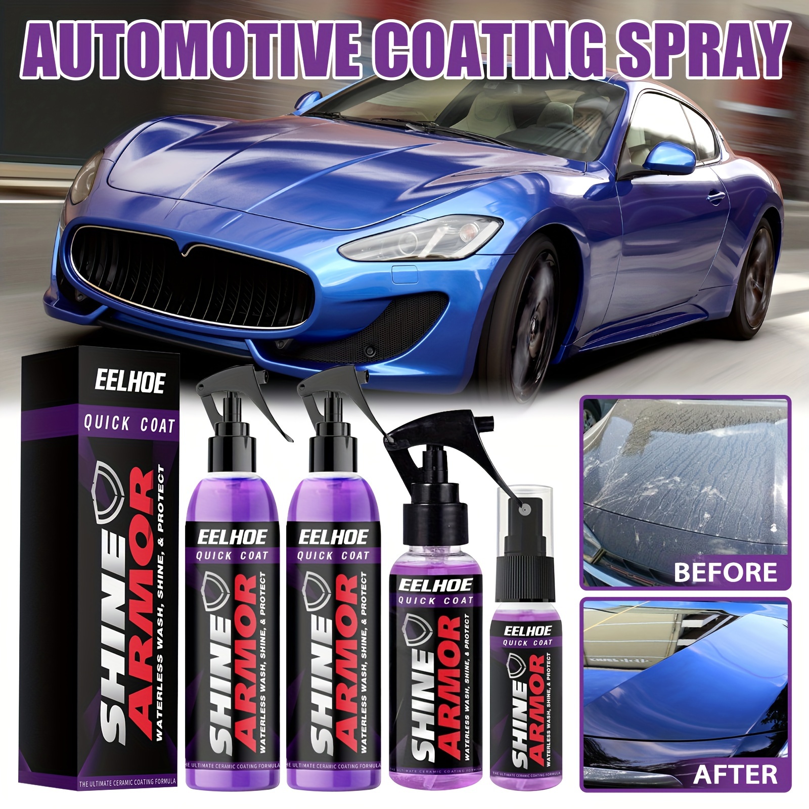 3-in-1 High Protection Quick Car Coating Spray, Car Paint Repair Car  Exterior Restorer Ceramic Coating Quick Coat