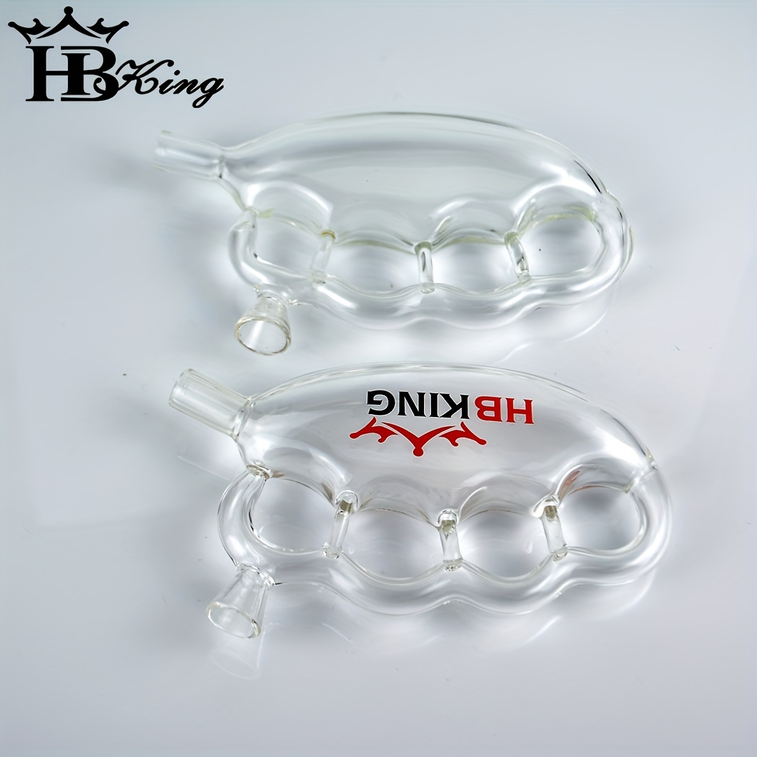 1pc Clear Knuckles Bong Hand Pipe for Smoking Dab Rig Bubbler Recycler Water Pipe